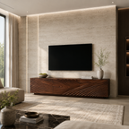 Carved Wave Wood Media Console