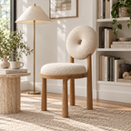 Donut Back Bouclé Dining Chair