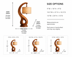 Sculptural Wood Table Lamp – Solid Wood Bedside Lamp for Living Room Decor