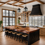 Solid Wood Kitchen Island Table – Modern Natural Furniture for Kitchens