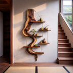 Handcrafted Floating Wood Shelves – Artistic Wall Storage for Home Décor