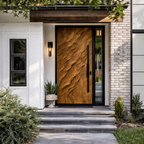 Solid Wood Entry Door – Handcrafted Natural Wooden Door Design