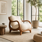 Organic Sculptural Wood Lounge Chair