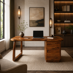Solid Wood Executive Desk – Natural Wood Office Desk with Drawers for Home Office Decor