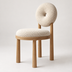 Donut Back Bouclé Dining Chair