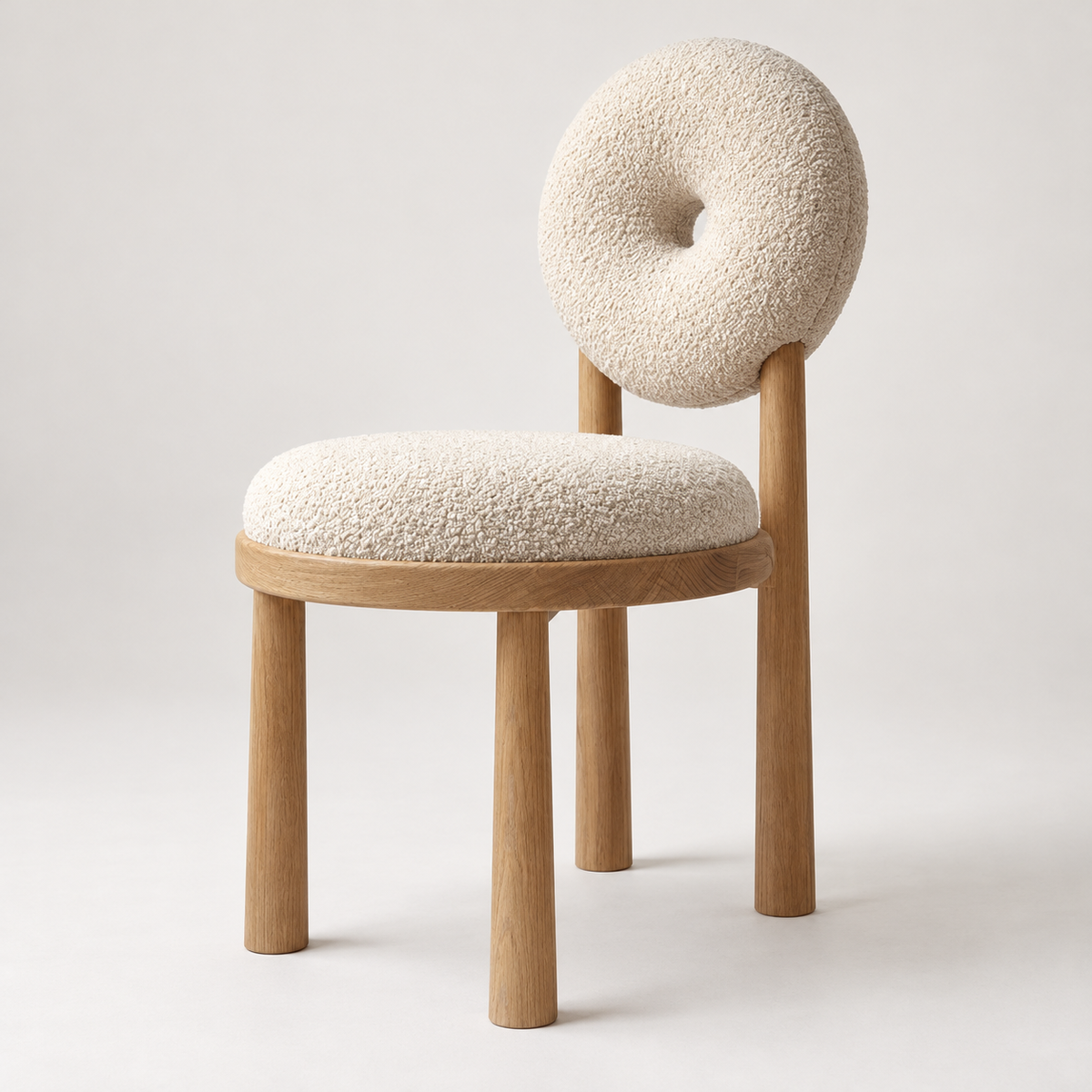 Donut Back Bouclé Dining Chair