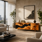 River Resin Wood Sideboard Cabinet