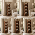 Wooden Blanket Ladder – Solid Wood Quilt Rack for Cozy Living Room Decor
