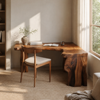 Live Edge L-Shaped Wood Desk – Solid Wood Corner Office Desk with Natural Edge for Home Office Decor