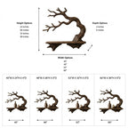 Branch Wood Wall Shelf – Solid Wood Floating Display Shelf with Natural Tree Branch Design