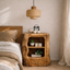 Solid Wood Nightstand – Modern Natural Bedside Table