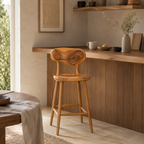 Wood Bar Stool – Solid Wood Counter Chair for Kitchen Island Decor
