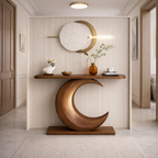 Crescent Console Vanity – Sculptural Solid Wood Vanity Table