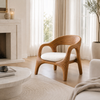 Sculptural Open Frame Wood Armchair