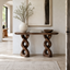 Double Helix Sculptural Wood Console Table