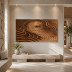Tree Ring Wood Wall Art – Solid Wood Carved Wall Decor for Living Room Decor