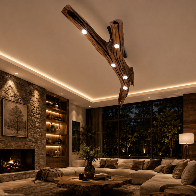 Tree Branch Ceiling Light – Solid Wood Pendant Light for Modern Home Main Image