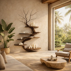 Curved Tree Wall Shelf – Modern Wooden Floating Shelves