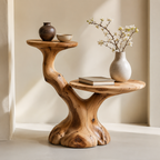 Tree Stump Side Table – Solid Wood Accent Table for Living Room