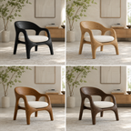Sculptural Open Frame Wood Armchair