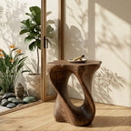 Twisted Live-Edge Table – Sculptural Solid Wood Art for Modern Home