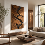 Tree Ring Wood Wall Art – Solid Wood Carved Wall Decor for Living Room Decor