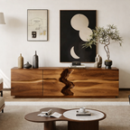 Solid Wood TV Stand – Modern Natural Media Console