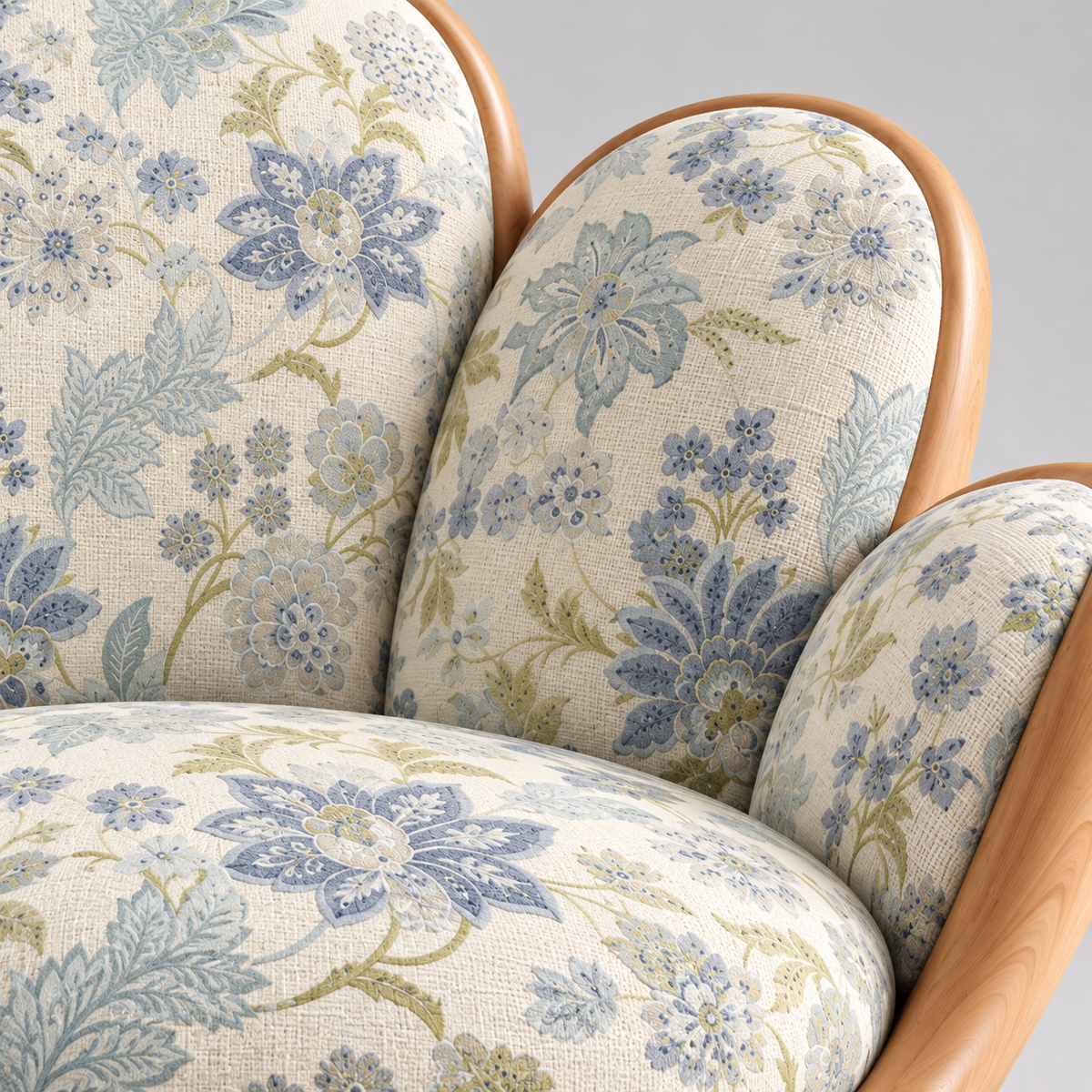 Floral Petal Wood Lounge Chair