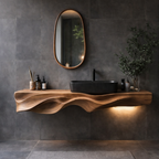 Floating Bathroom Vanity – Solid Wood Double Sink Vanity for Modern Bathroom Decor