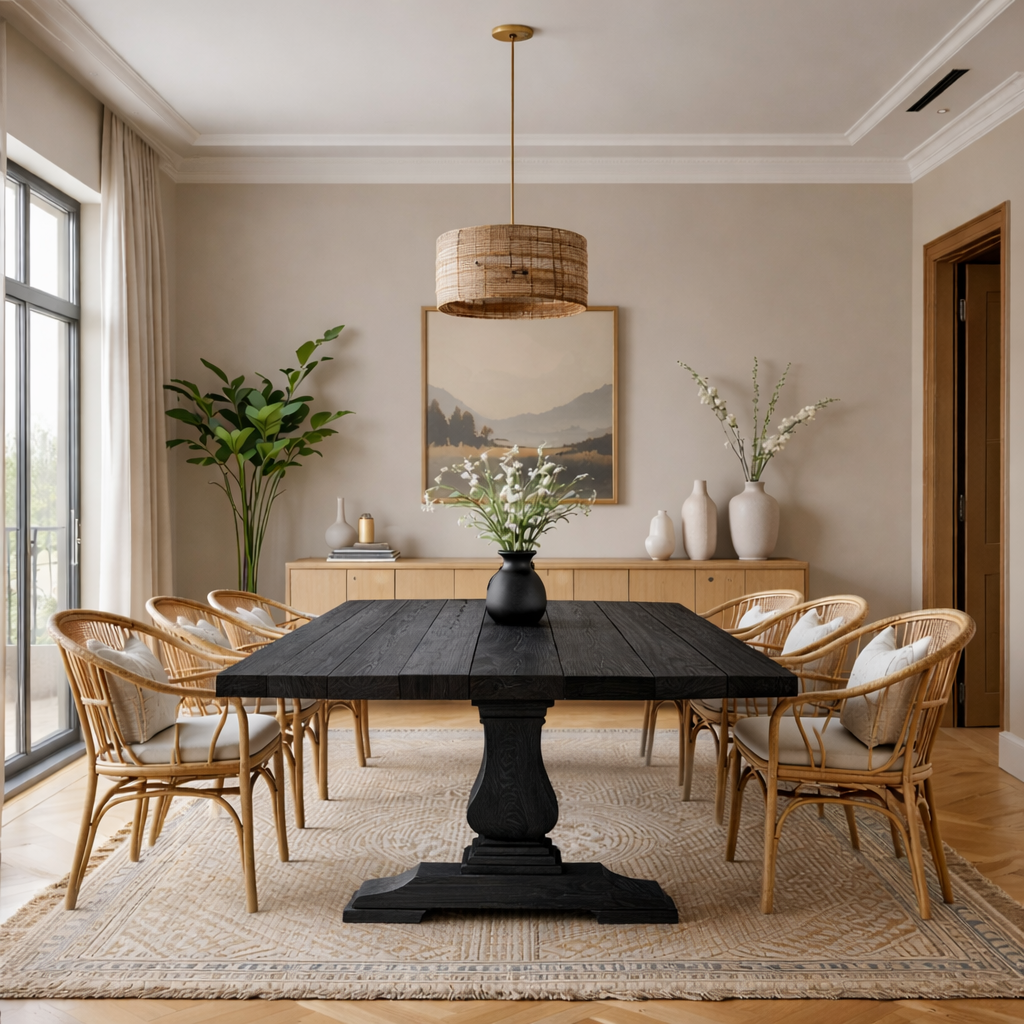 Solid Wood Dining Table – Modern Natural Furniture for Dining Spaces