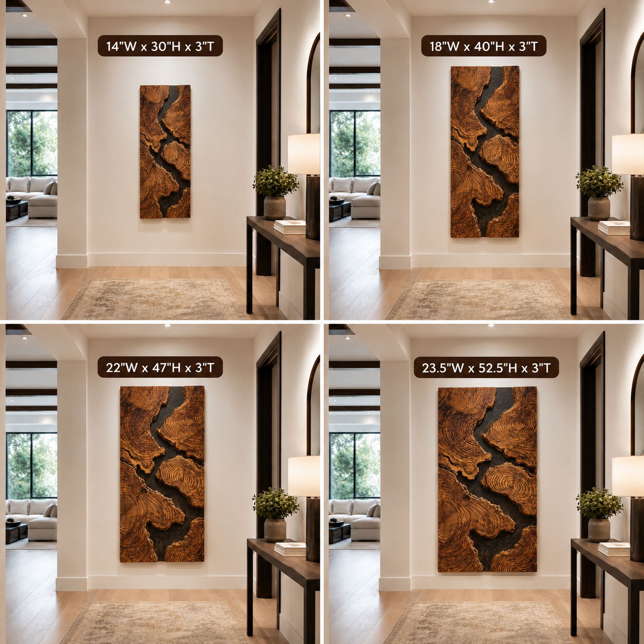 Tree Ring Wood Wall Art – Solid Wood Carved Wall Decor for Living Room Decor