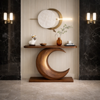 Crescent Console Vanity – Sculptural Solid Wood Vanity Table