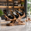 Sculptural Wood Wine Rack – Solid Wood 3 Bottle Display Stand for Home Bar Decor
