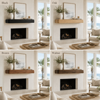 Wood Fireplace Mantel – Solid Wood Floating Shelf for Cozy Living Room Decor