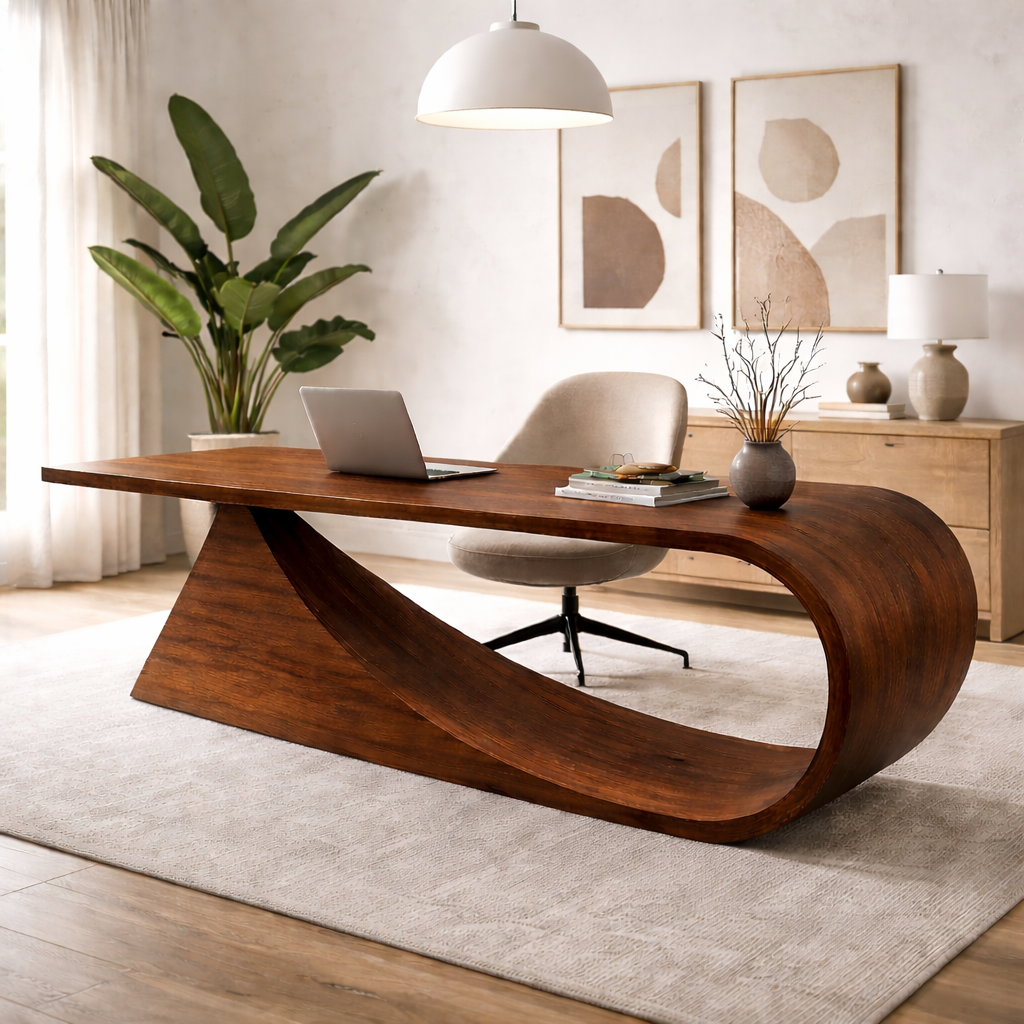 Sculptural Coffee Table – Handmade Solid Wood Table for Modern Living Room