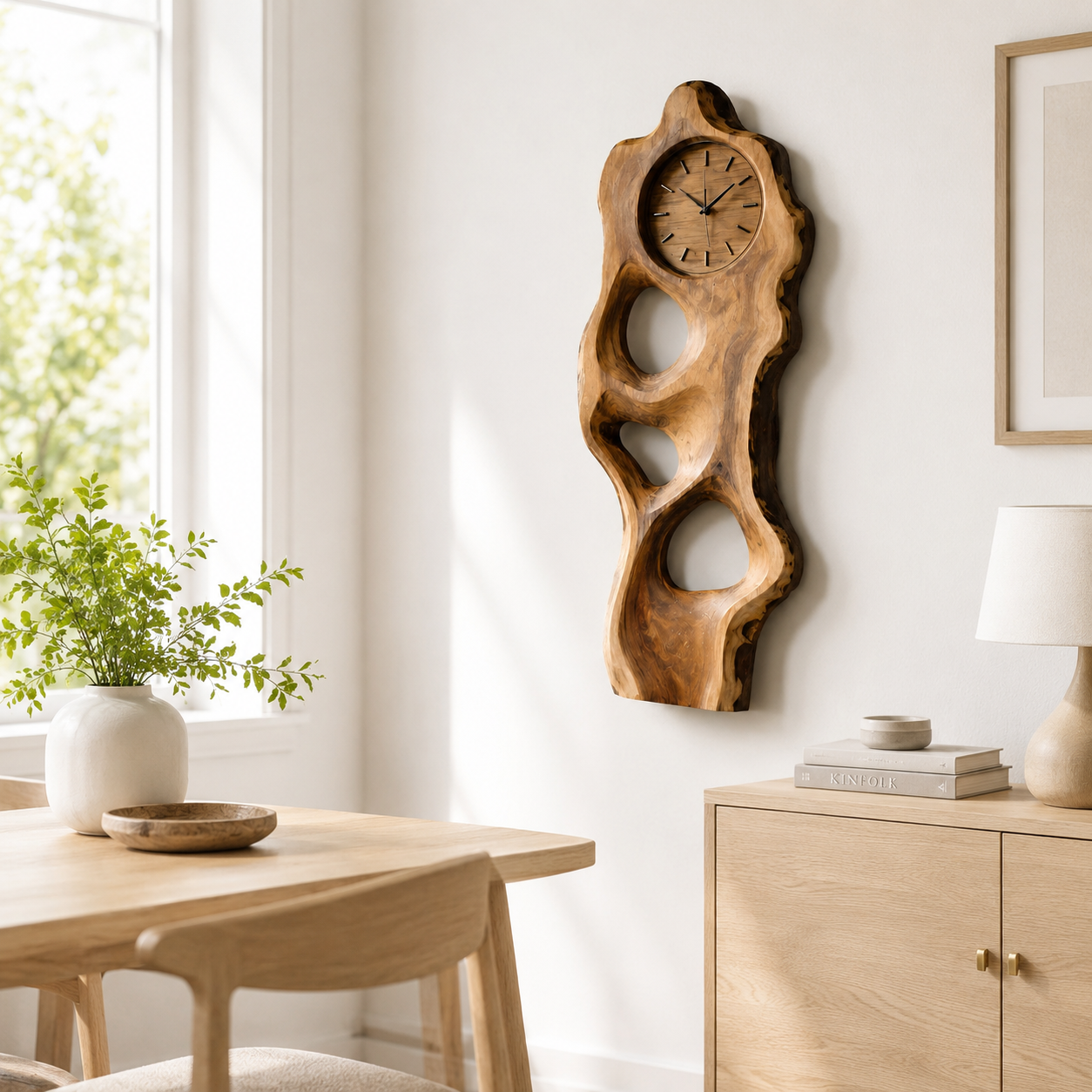 Live Edge Wood Wall Clock – Solid Wood Decorative Clock for Bedroom Decor