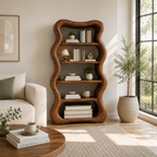 Wavy Frame Wood Bookshelf