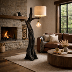 Sculptural Standing Lamp – Solid Wood Floor Light for Living Room Decor