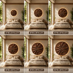Round Wood Wall Art – Solid Wood Backlit Wall Decor for Bedroom Decor