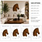 Horse Head Wood Wall Art – Solid Wood 3D Animal Sculpture for Entryway Decor