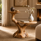 Tree Stump Side Table – Solid Wood Accent Table for Living Room