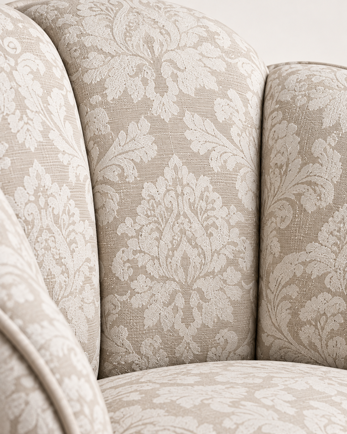 Petal Back Upholstered Accent Chair with Walnut Legs