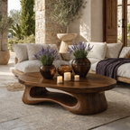 Handcrafted Solid Wood Coffee Table – Sculptural Curved Design