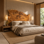 Live Edge Headboard – Solid Wood Statement Headboard for Bedroom