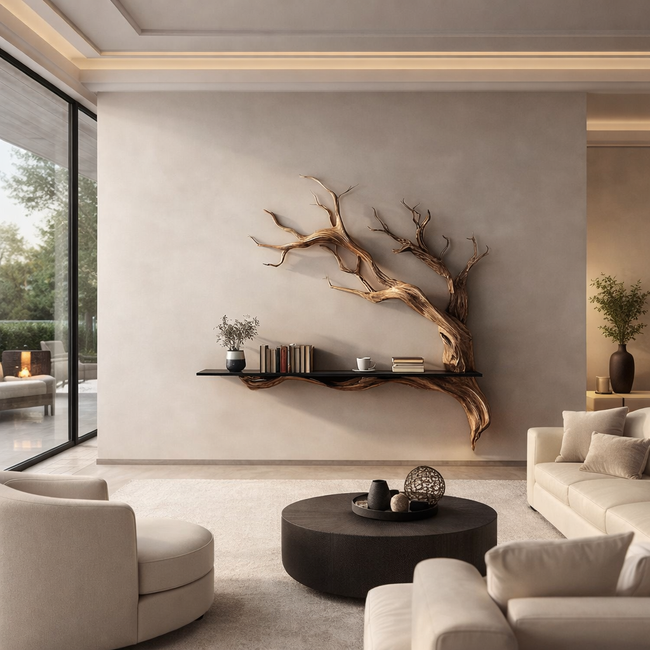 Tree Wall Shelf Decor – Artistic Wooden Floating Shelves Main Image