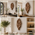 Leaf Wood Wall Clock – Solid Wood Decorative Clock for Dining Room Decor