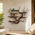 Tree Branch Wall Shelf – Solid Wood Display Shelf for Living Room
