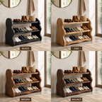 Live Edge Wood Shoe Rack