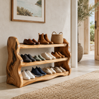 Live Edge Wood Shoe Rack