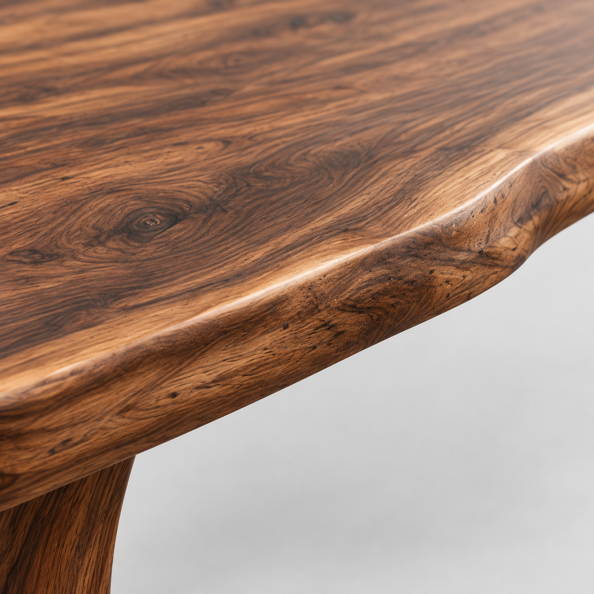 Sculptural Arch Base Wood Dining Table